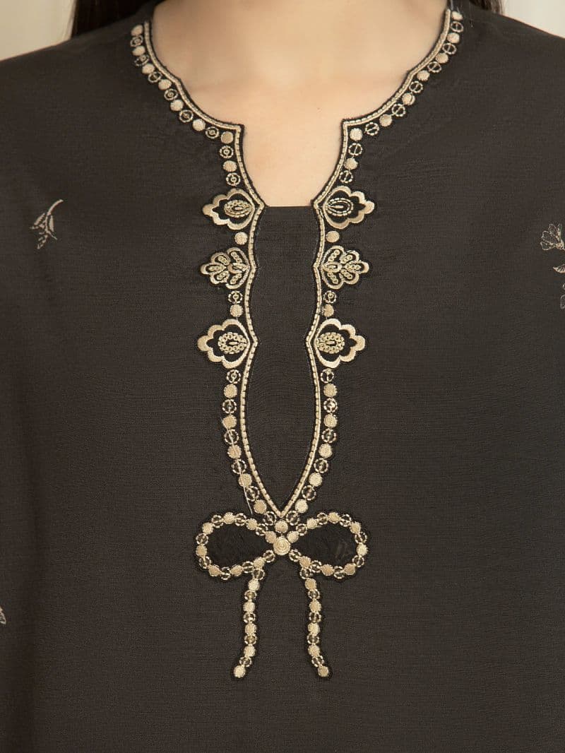 Embroidered Silk Suit - EWU6V16-33536-3P thumbnail