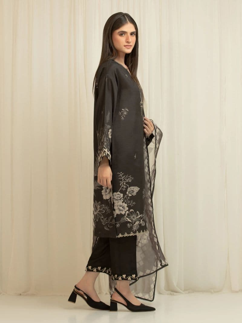 Embroidered Silk Suit - EWU6V16-33536-3P thumbnail