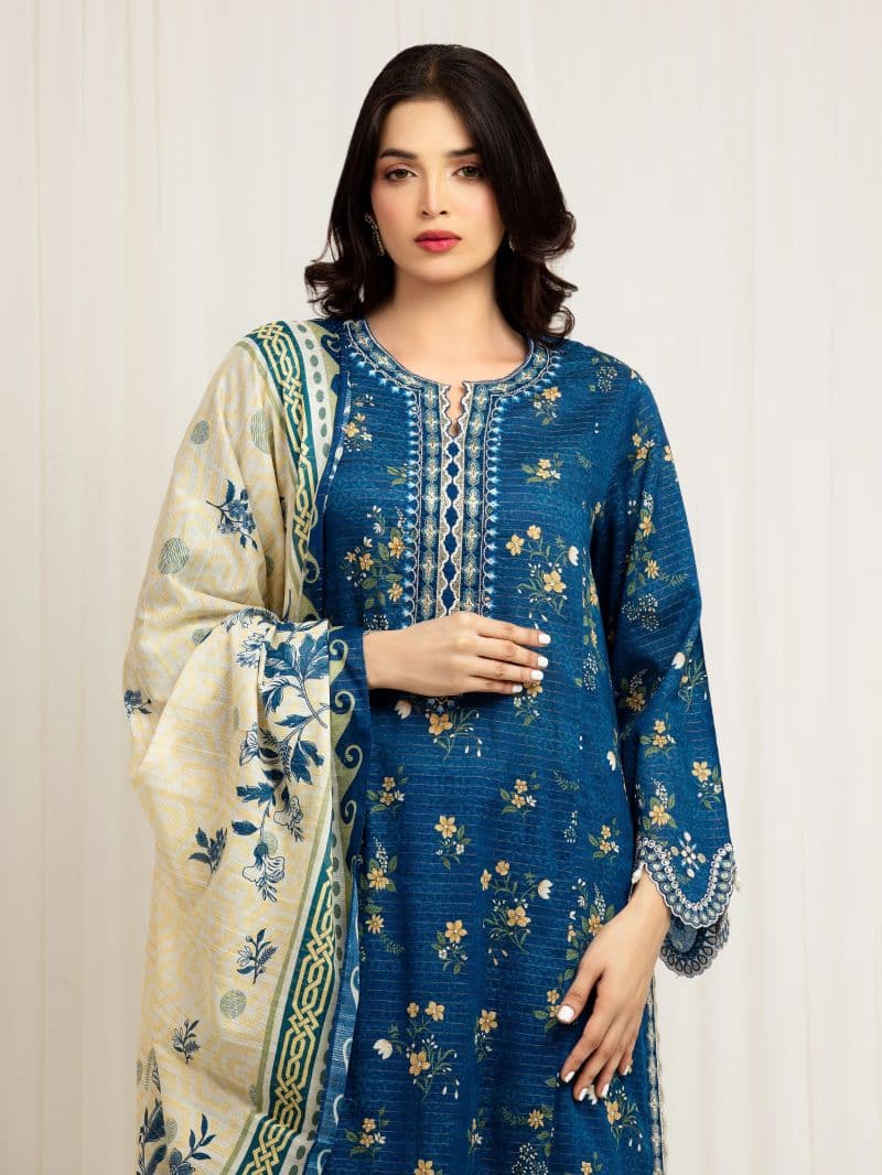 Embroidered Zari Lawn Suit - EWU6V23-33404-3P