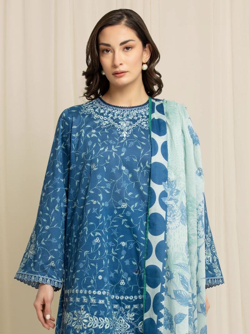 Embroidered Lawn Suit - EWU6V1-33004-3P thumbnail