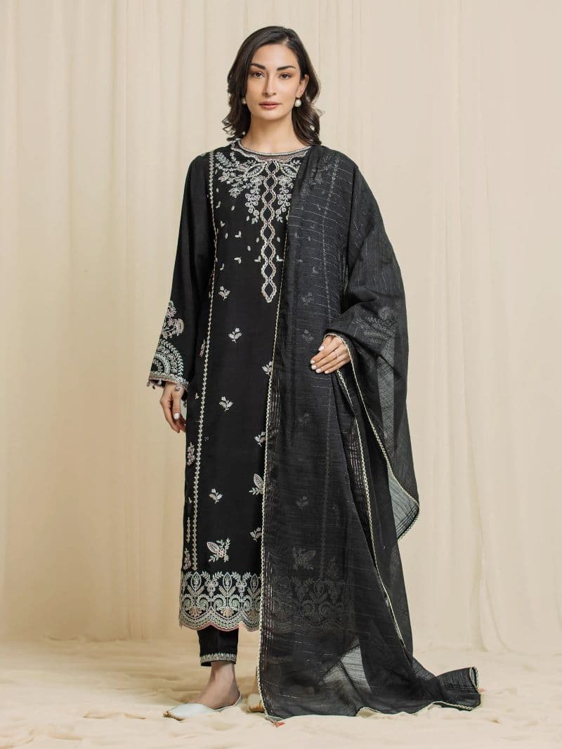 Embroidered Karandi Suit - EWU6V22-32094-3P thumbnail