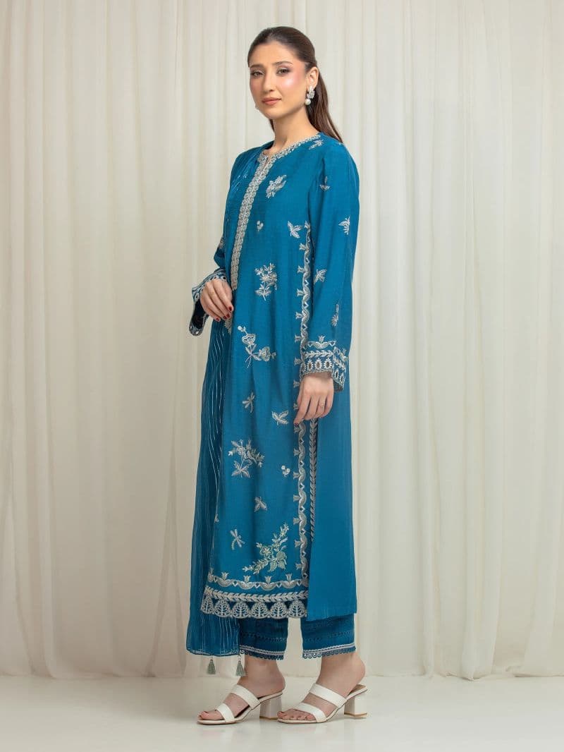 Embroidered Karandi Suit - EWU6V22-32093-3P thumbnail