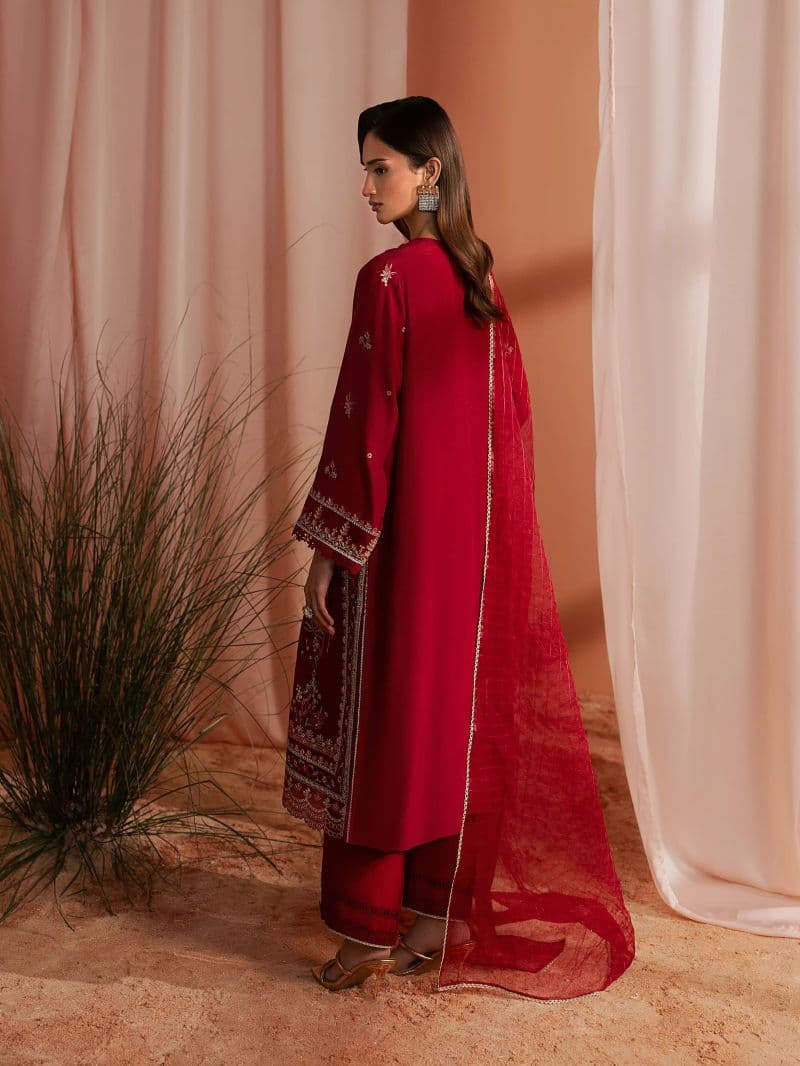 Embroidered Karandi Suit - EWU6V22-32091-3P thumbnail