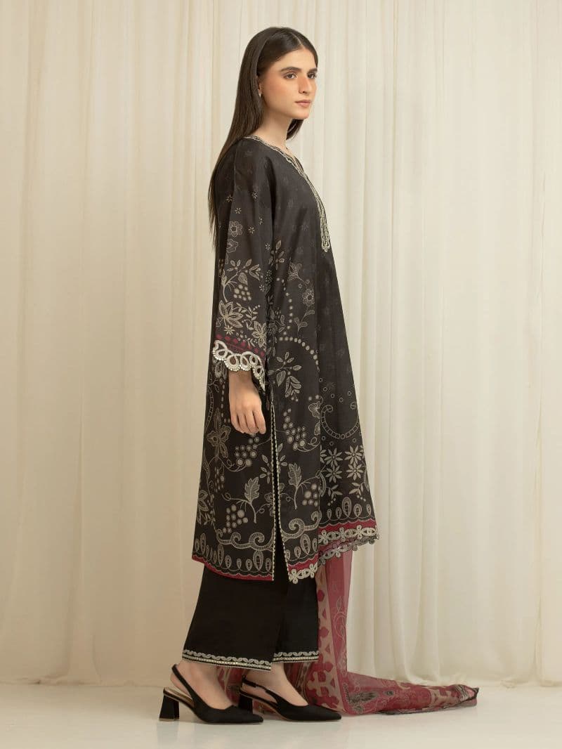 Embroidered Silk Suit - EWU6V16-33535-3P
