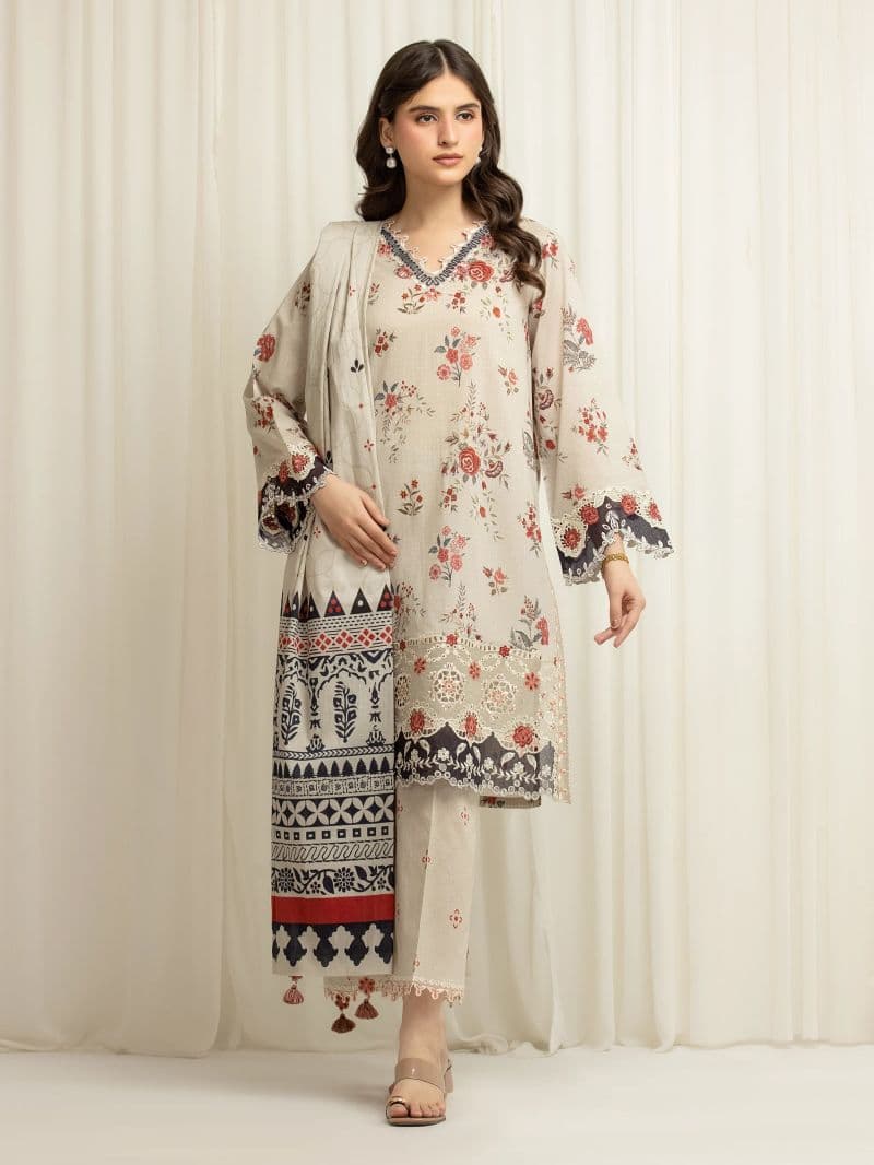 Embroidered Lawn Suit - EWU6V1-33012-3P thumbnail