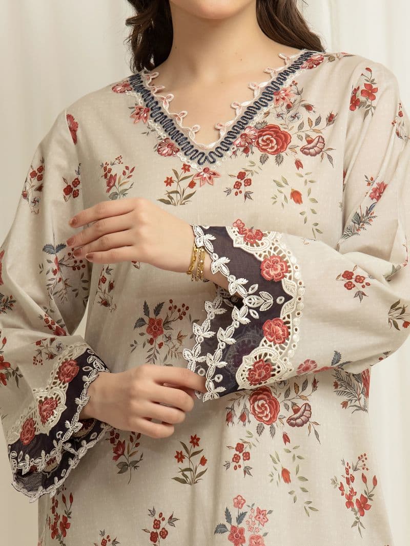 Embroidered Lawn Suit - EWU6V1-33012-3P thumbnail