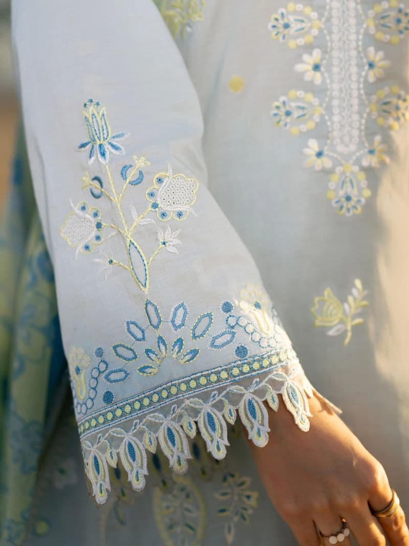 Embroidered Cambric Suit - EWU6V2-33454-3P thumbnail