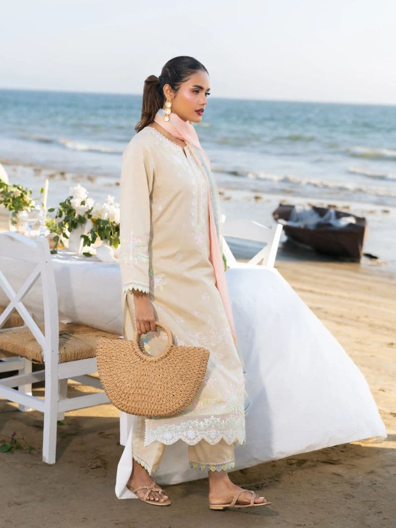 Embroidered Cambric Suit - EWU6V2-33446-3P