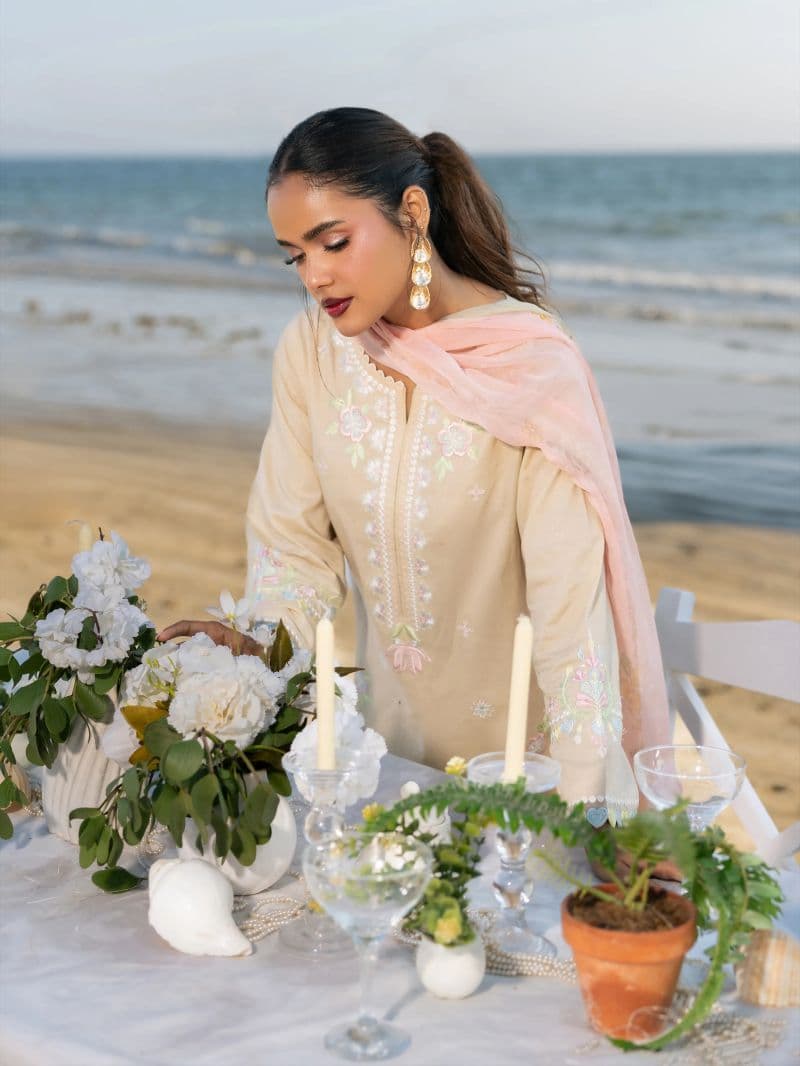 Embroidered Cambric Suit - EWU6V2-33446-3P