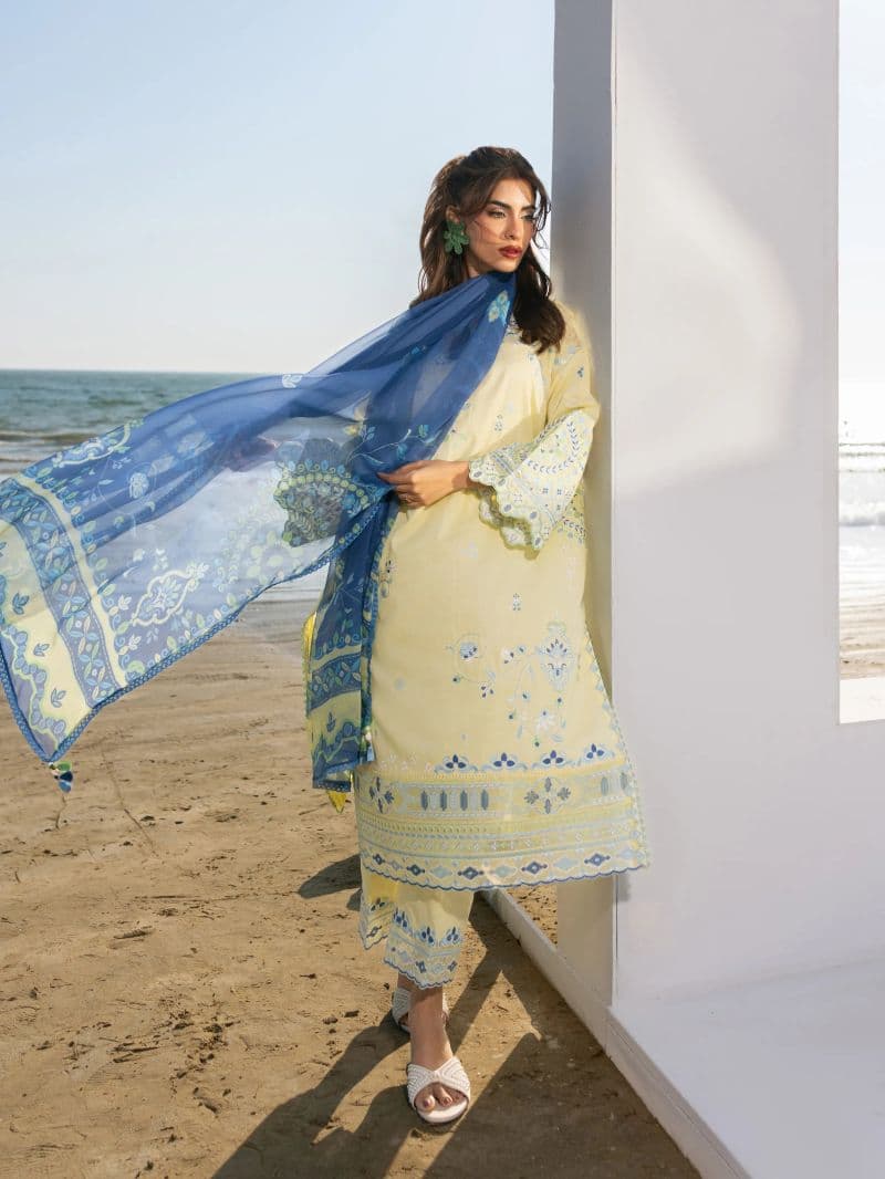 Embroidered Cambric Suit - EWU6V2-33453-3P