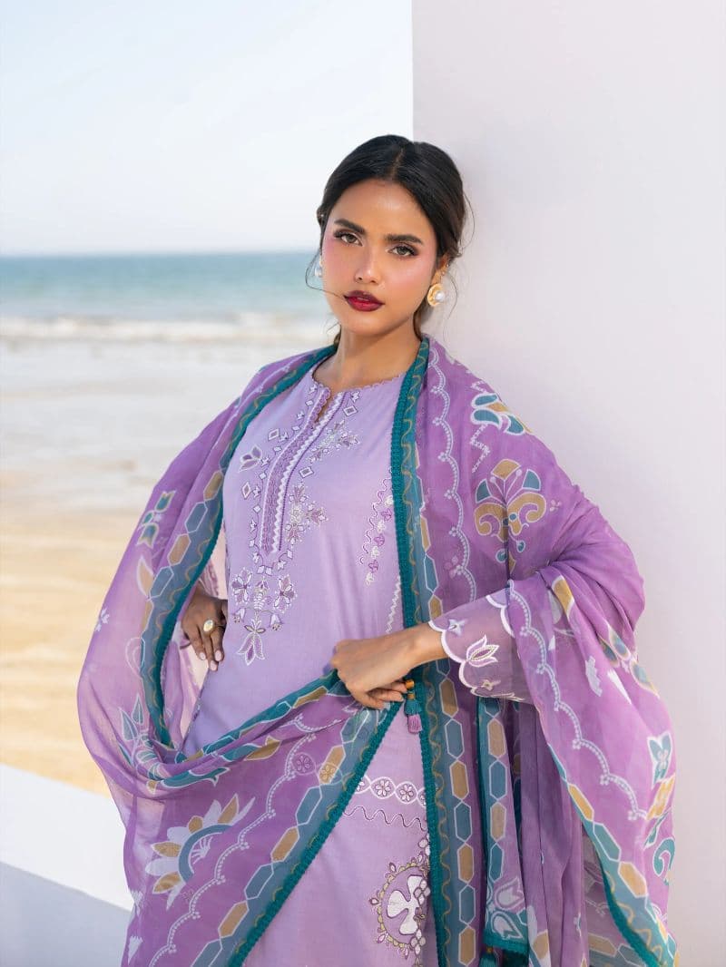 Embroidered Cambric Suit - EWU6V2-33451-3P thumbnail