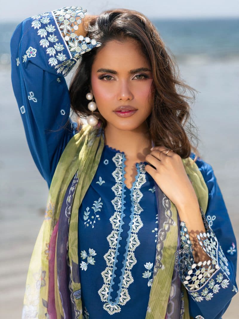 Embroidered Cambric Suit - EWU6V2-33448-3P thumbnail
