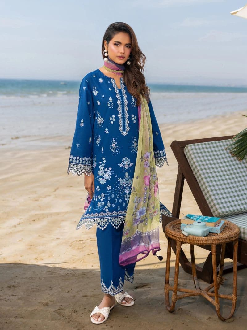 Embroidered Cambric Suit - EWU6V2-33448-3P thumbnail