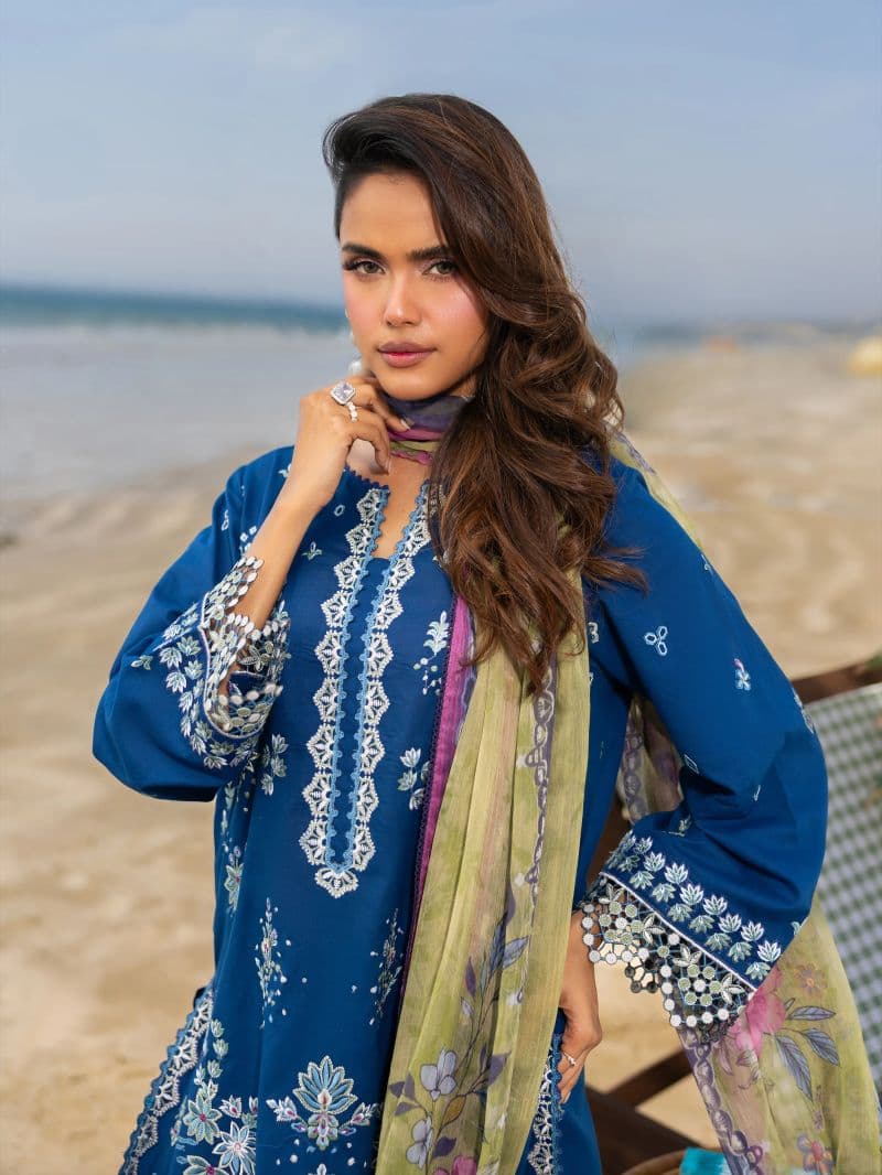 Embroidered Cambric Suit - EWU6V2-33448-3P thumbnail