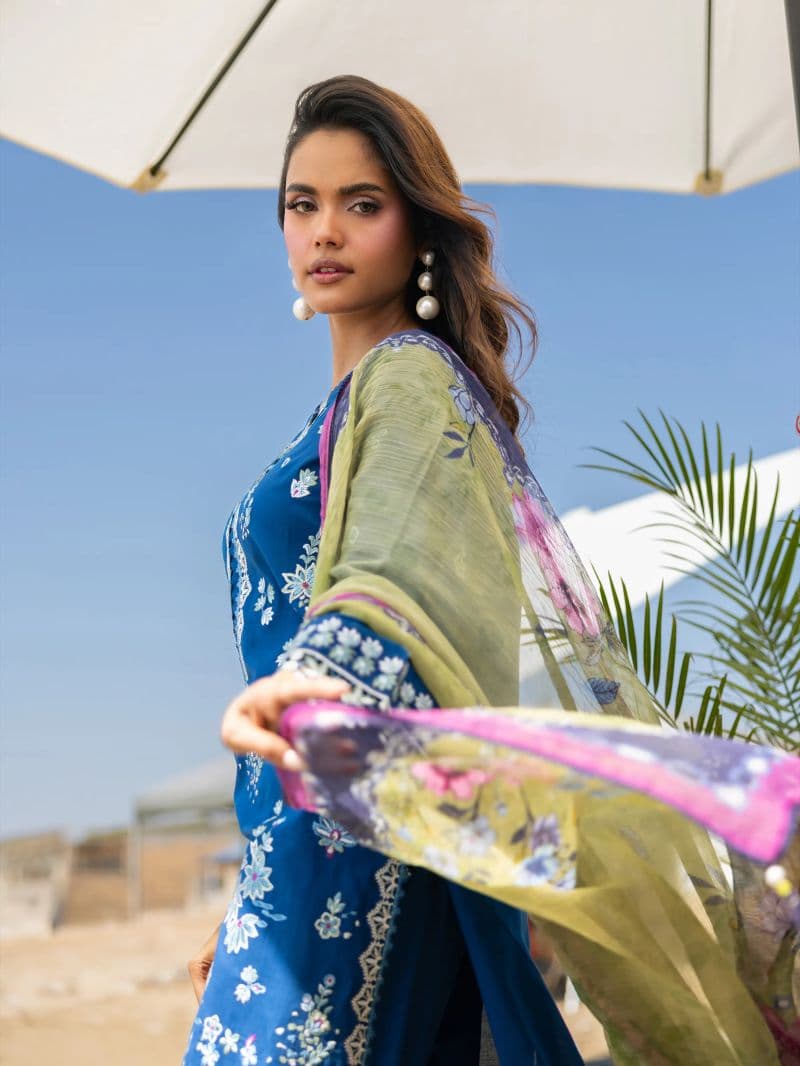 Embroidered Cambric Suit - EWU6V2-33448-3P thumbnail