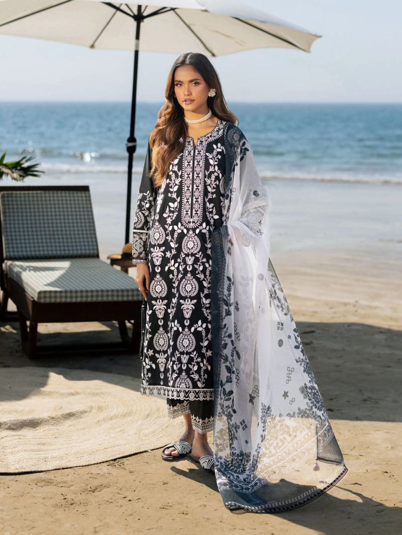 Embroidered Cambric Suit - EWU6V2-33449-3P thumbnail