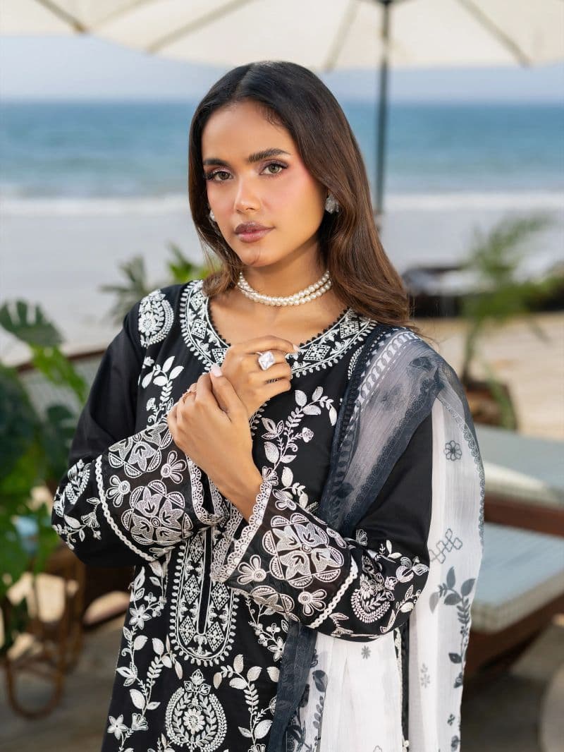 Embroidered Cambric Suit - EWU6V2-33449-3P thumbnail