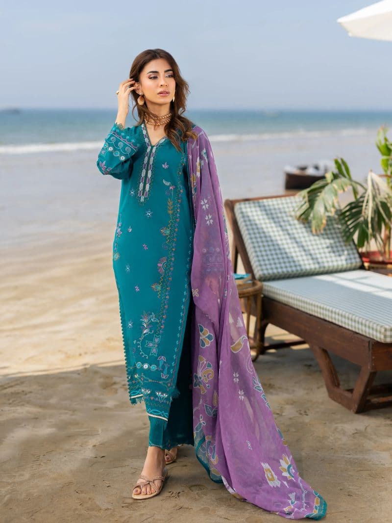 Embroidered Cambric Suit - EWU6V2-33450-3P