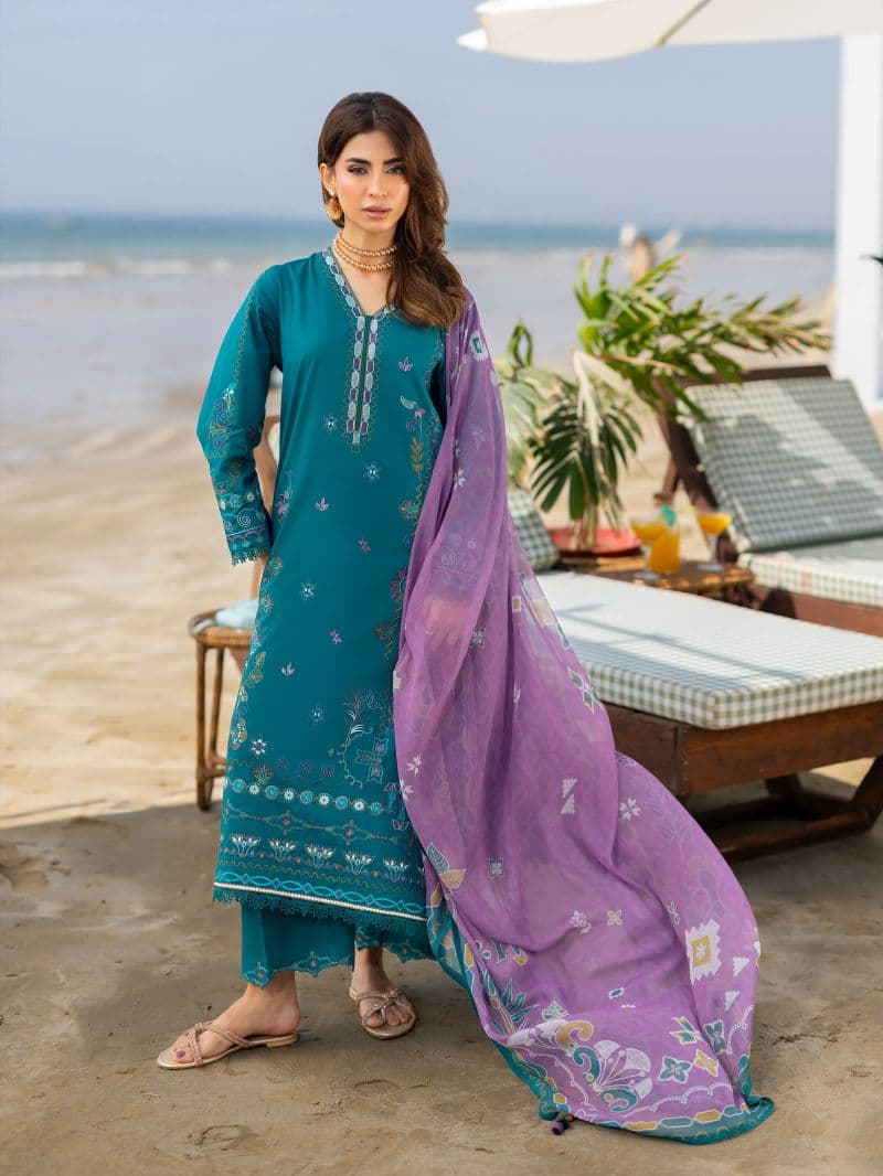 Embroidered Cambric Suit - EWU6V2-33450-3P
