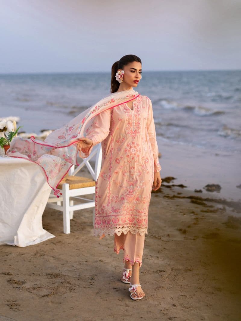 Embroidered Cambric Suit - EWU6V2-33447-3P thumbnail
