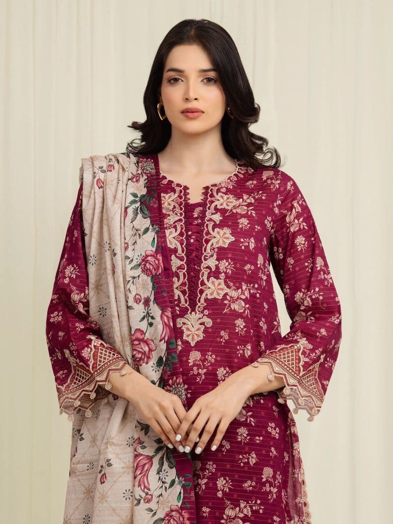 Embroidered Zari Lawn Suit - EWU6V23-33400-3P
