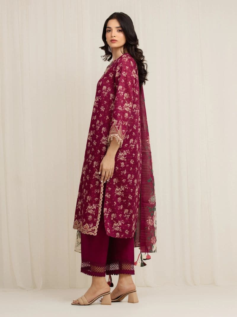 Embroidered Zari Lawn Suit - EWU6V23-33400-3P