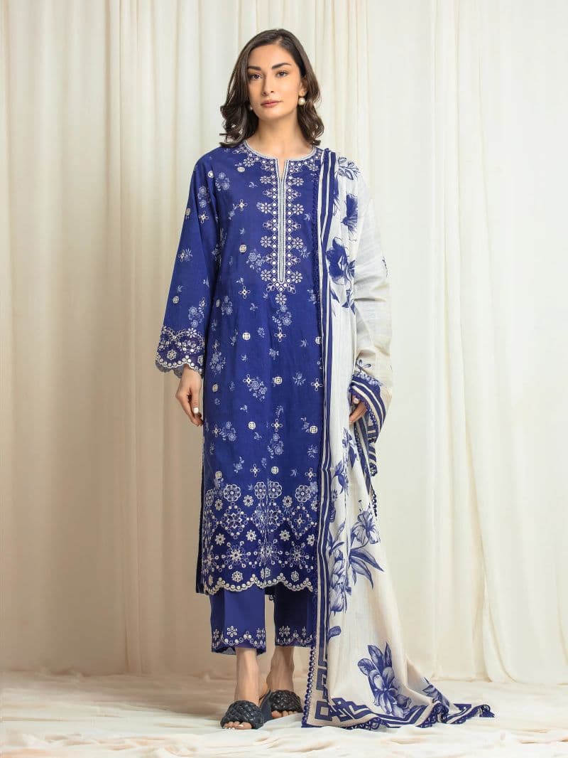 Embroidered Lawn Suit - EWU6V1-33024-3P thumbnail