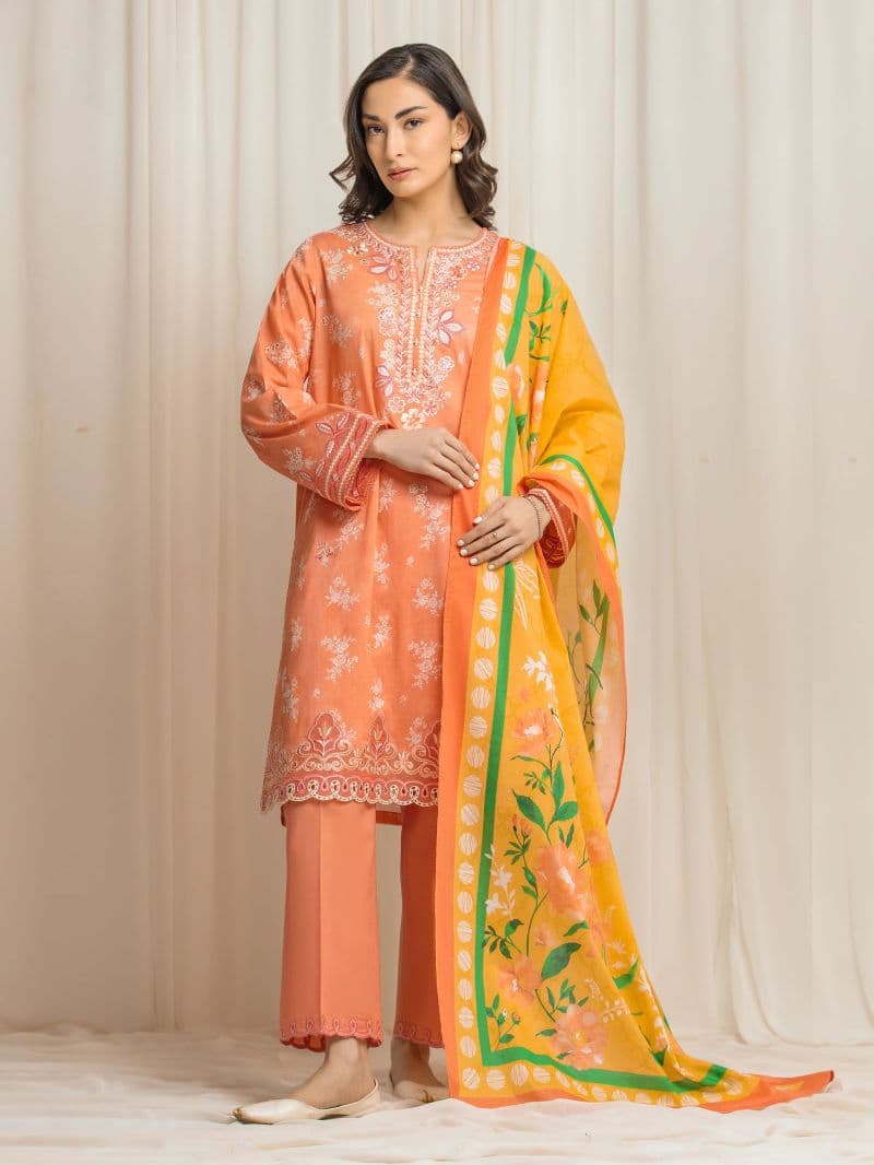 Embroidered Lawn Suit - EWU6V1-33017-3P thumbnail