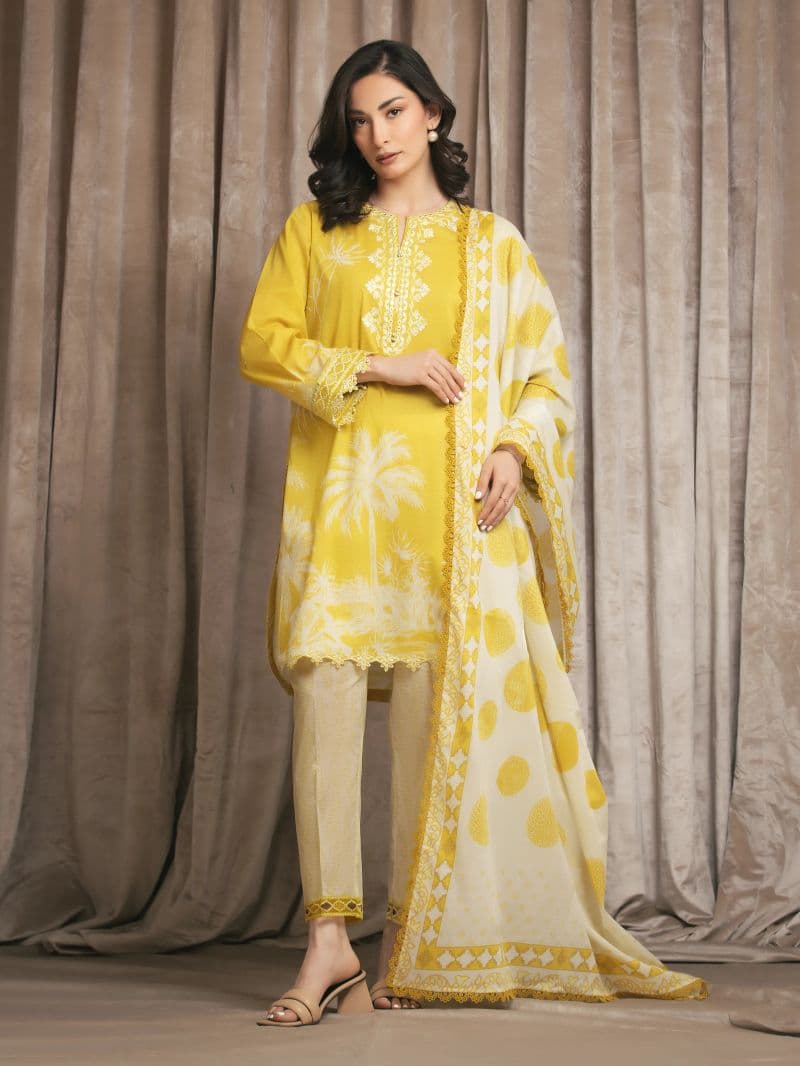 Embroidered Lawn Suit - EWU6V1-33011-3P thumbnail