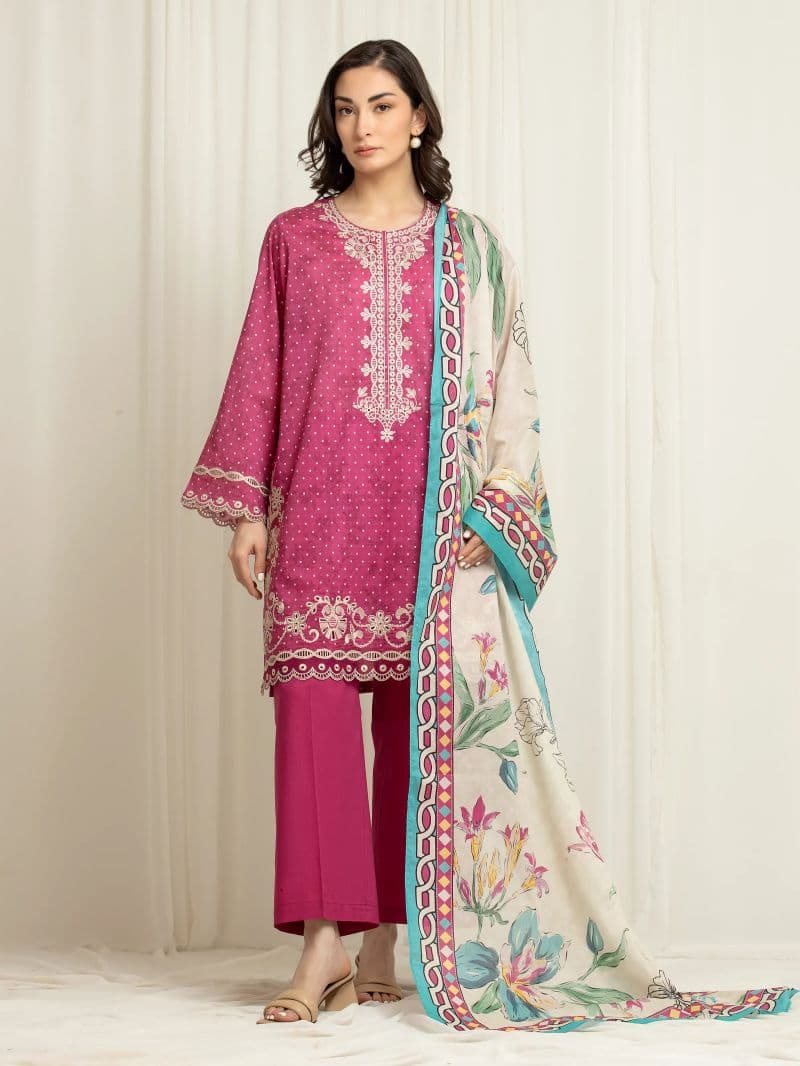 Embroidered Lawn Suit - EWU6V1-33005-3P thumbnail