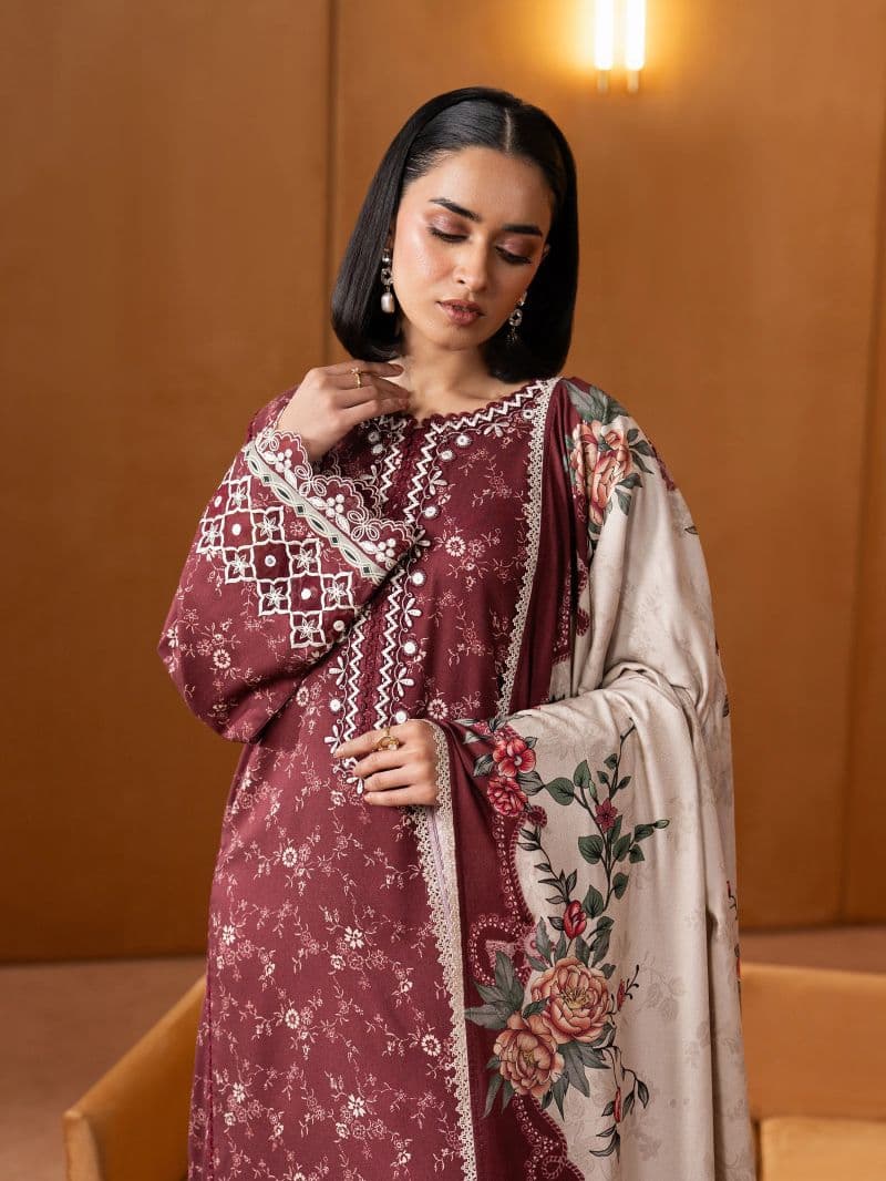Embroidered Viscose Suit - EWU5V20-32086-3P
