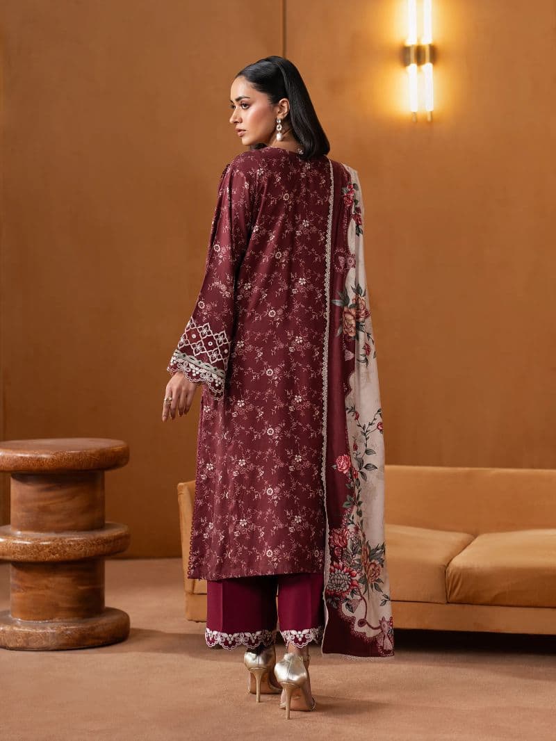 Embroidered Viscose Suit - EWU5V20-32086-3P