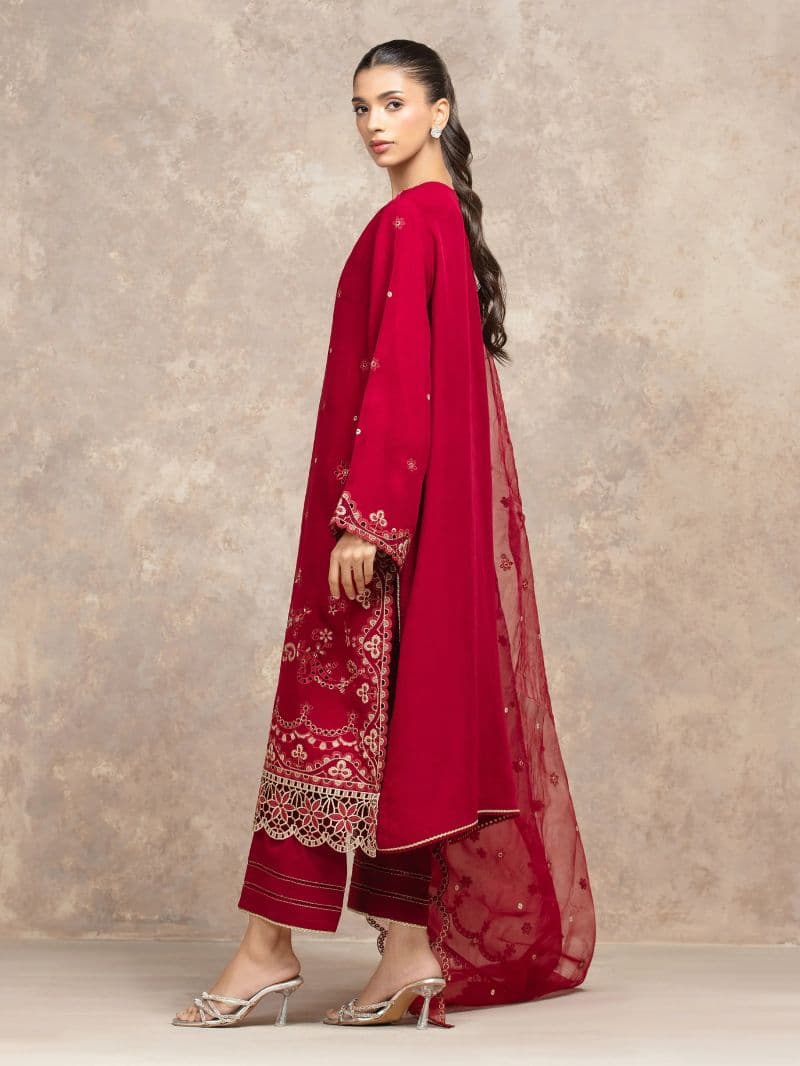 Embroidered Viscose Suit - EWU5V19-32048-3P