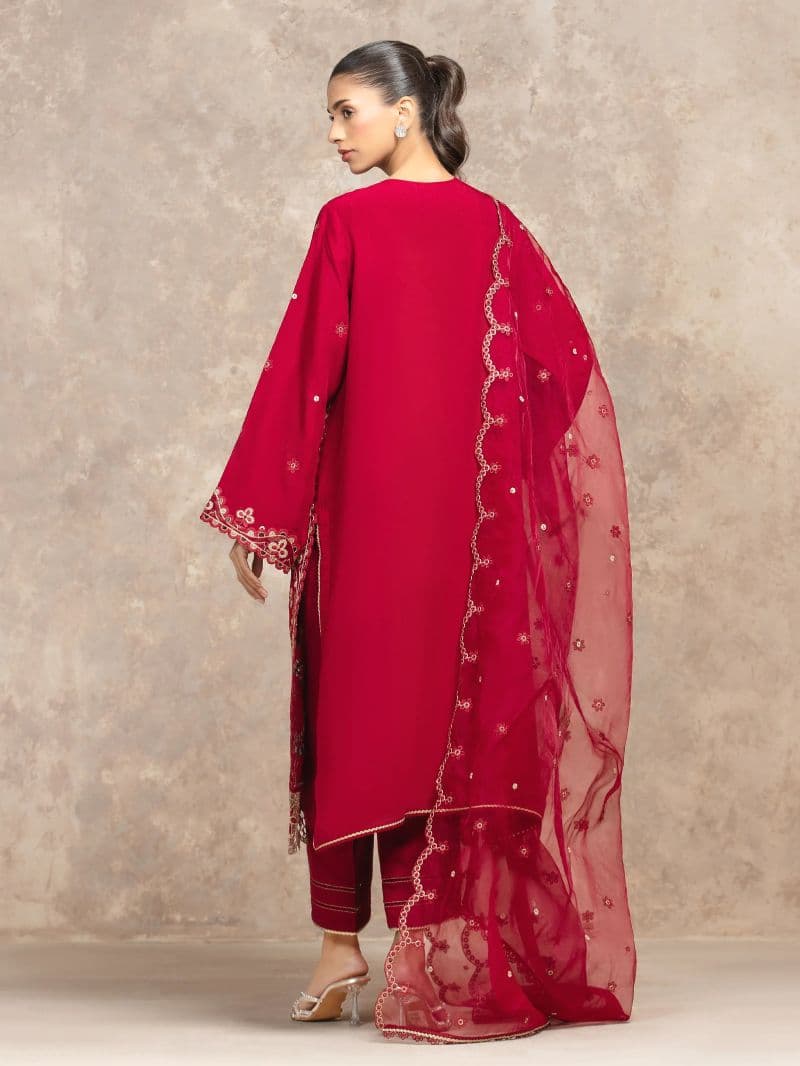 Embroidered Viscose Suit - EWU5V19-32048-3P