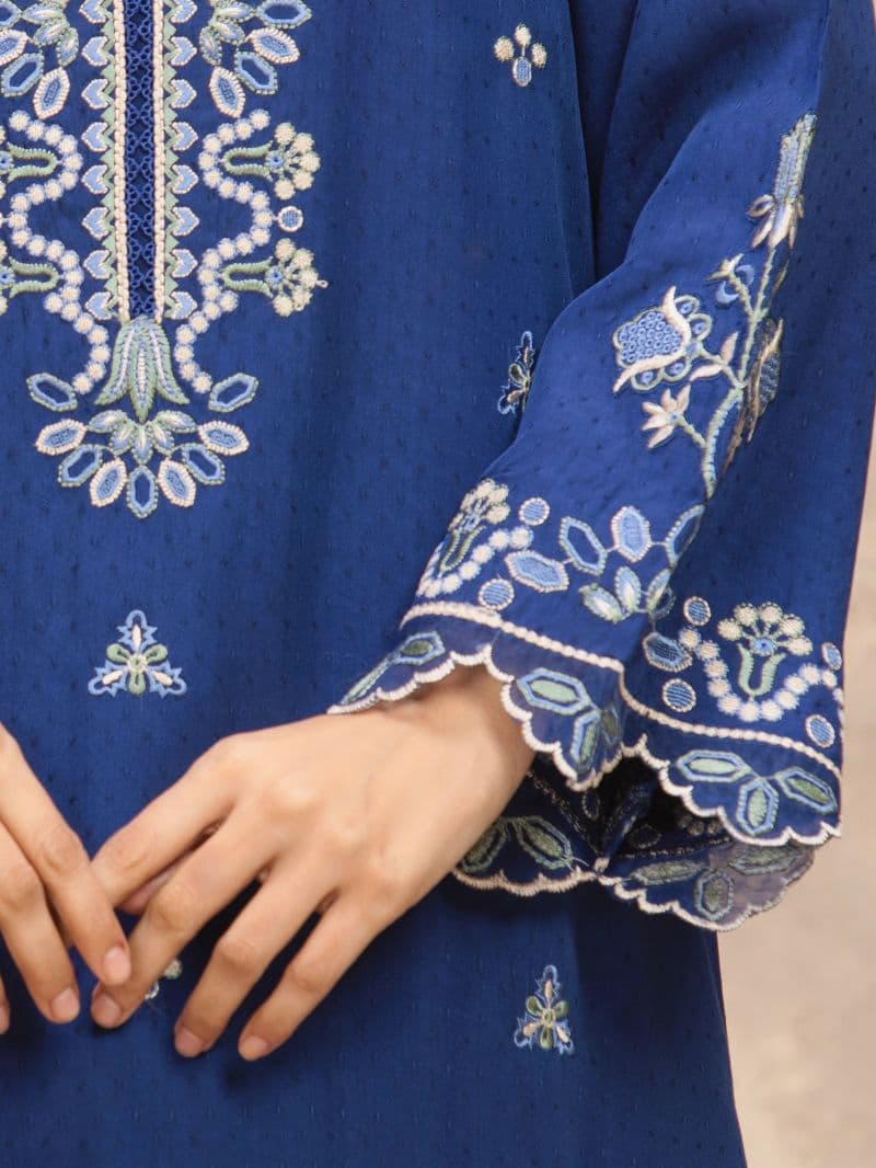 Embroidered Viscose Suit - EWU5V19-32033-3P thumbnail