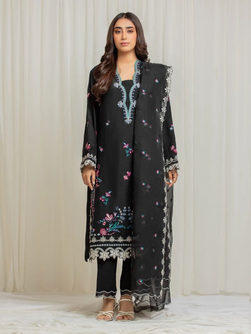 Embroidered Viscose Suit - EWU5V19-32030-3P thumbnail