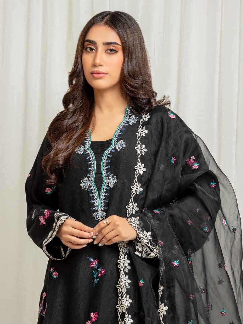 Embroidered Viscose Suit - EWU5V19-32030-3P thumbnail