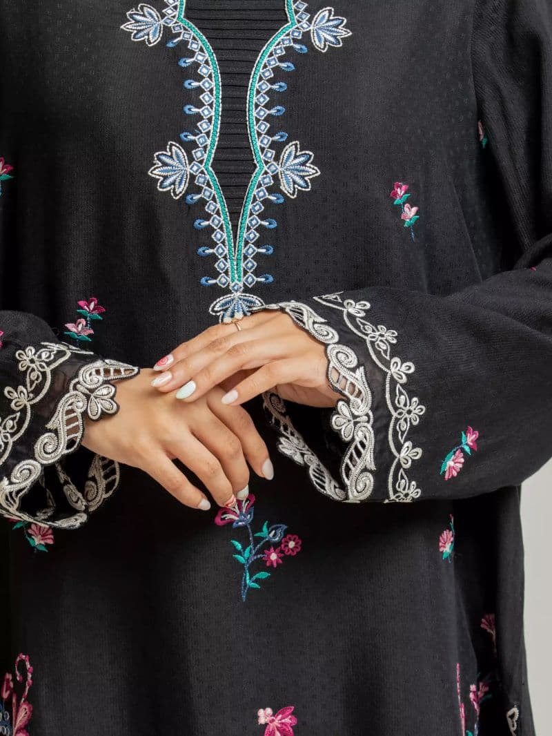 Embroidered Viscose Suit - EWU5V19-32030-3P thumbnail