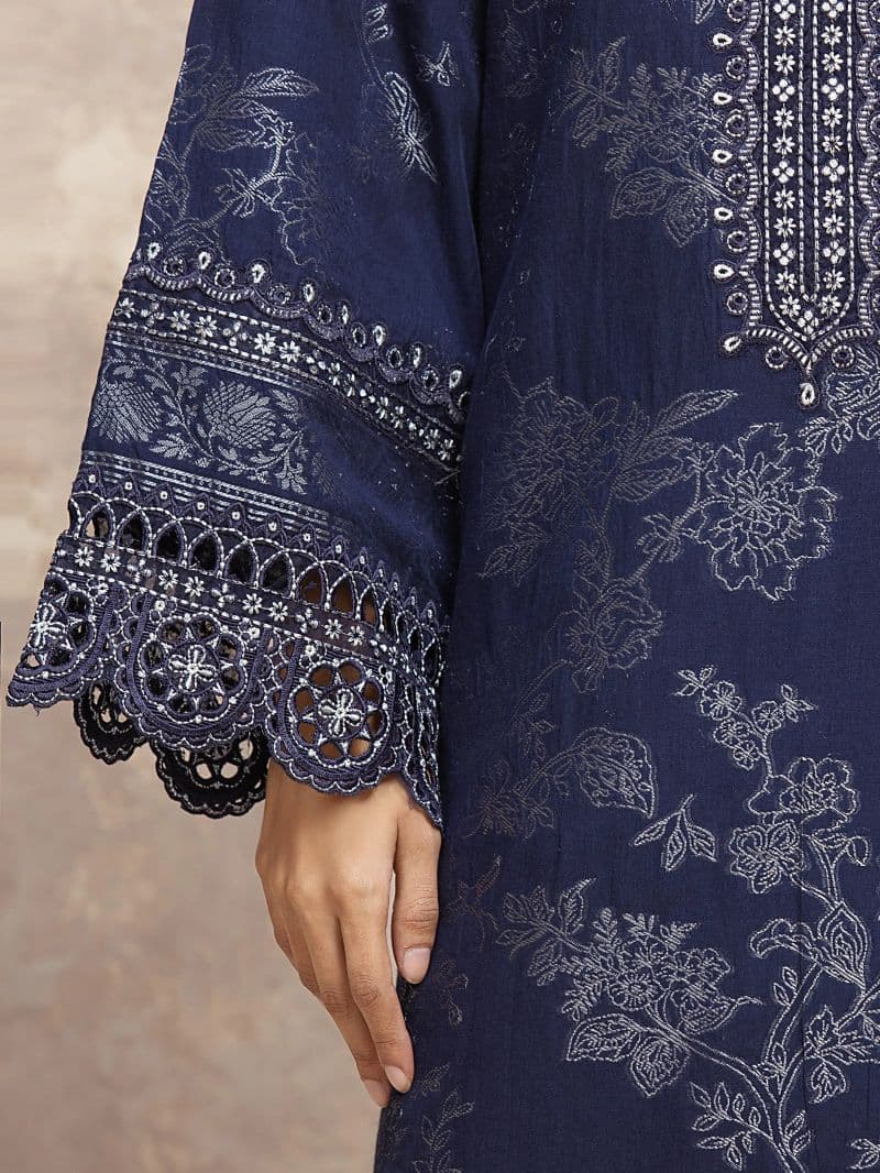 Embroidered Jacquard Suit - EWU5V3-31852-3P thumbnail