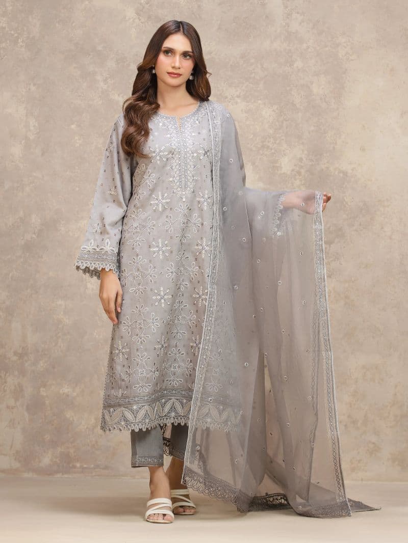 Embroidered Viscose Suit - EWU5V19-32025-3P thumbnail