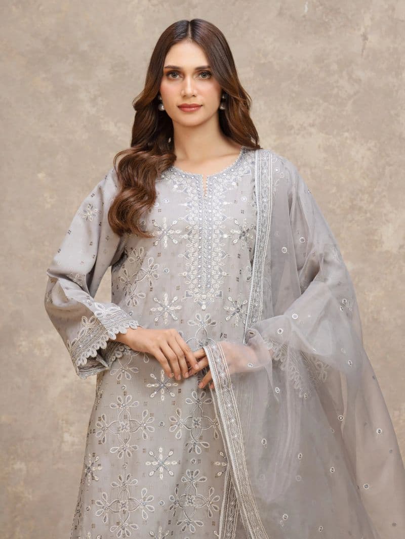 Embroidered Viscose Suit - EWU5V19-32025-3P thumbnail