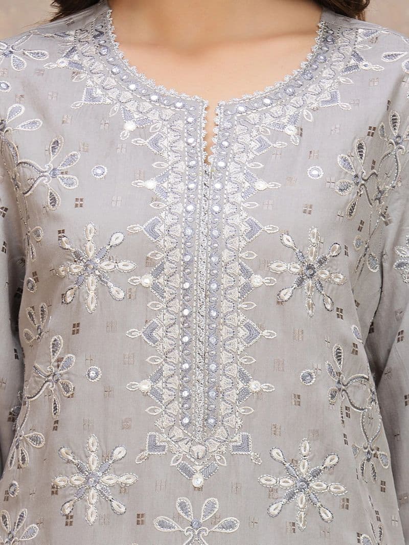 Embroidered Viscose Suit - EWU5V19-32025-3P thumbnail