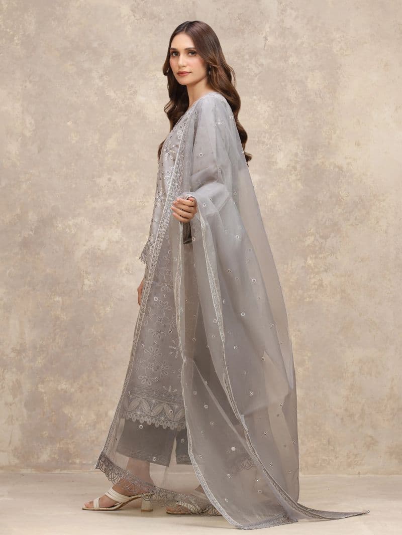 Embroidered Viscose Suit - EWU5V19-32025-3P thumbnail