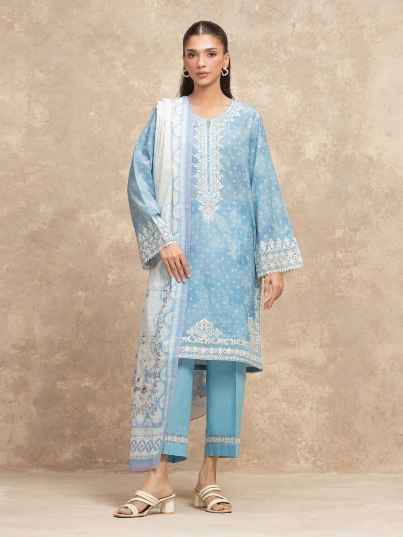 Embroidered Lawn Suit - EWU5V1-31876-3P thumbnail