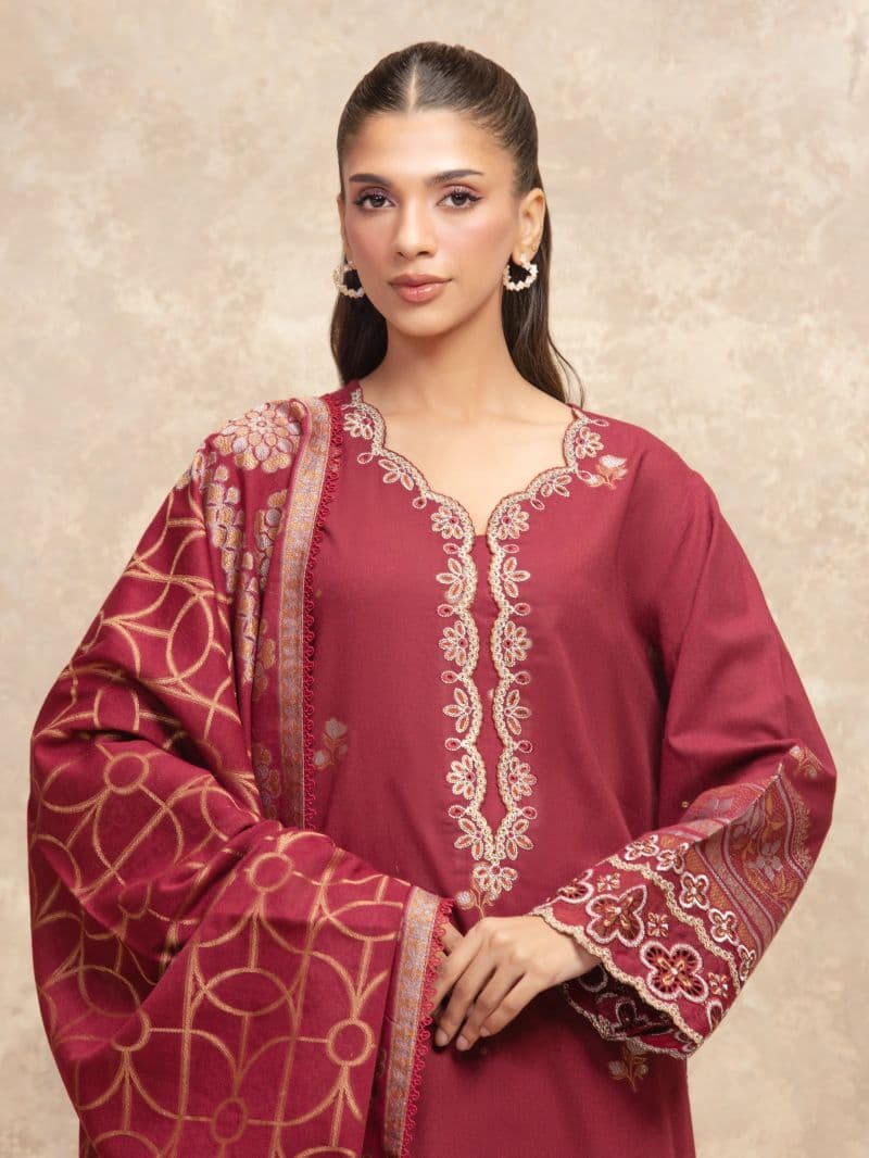 Embroidered Jacquard Suit - EWU5V3-31851-3P thumbnail