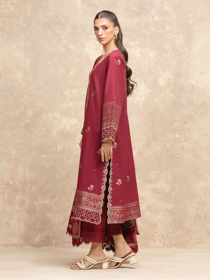 Embroidered Jacquard Suit - EWU5V3-31851-3P thumbnail