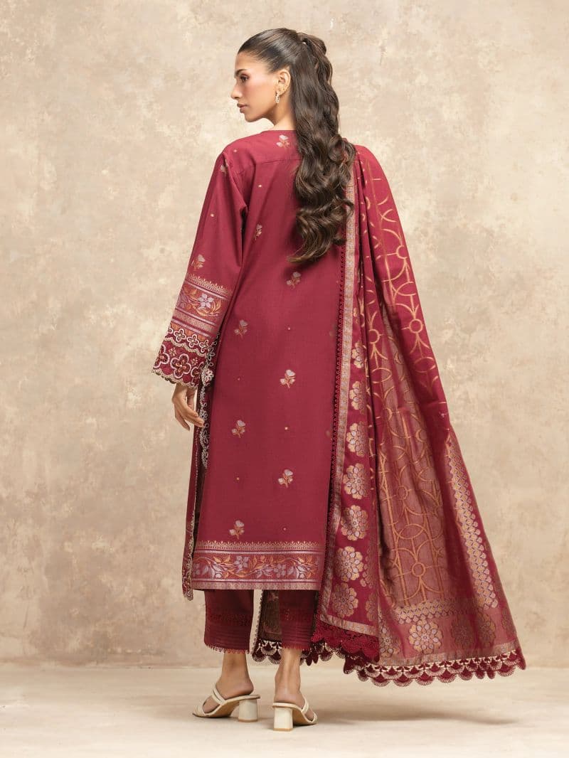 Embroidered Jacquard Suit - EWU5V3-31851-3P thumbnail