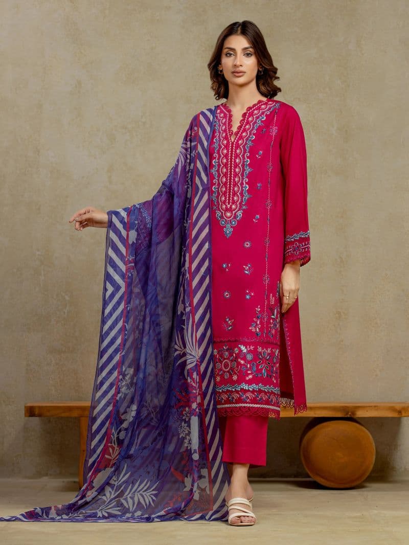 Embroidered Cambric Suit - EWU5V2-31804-3P thumbnail