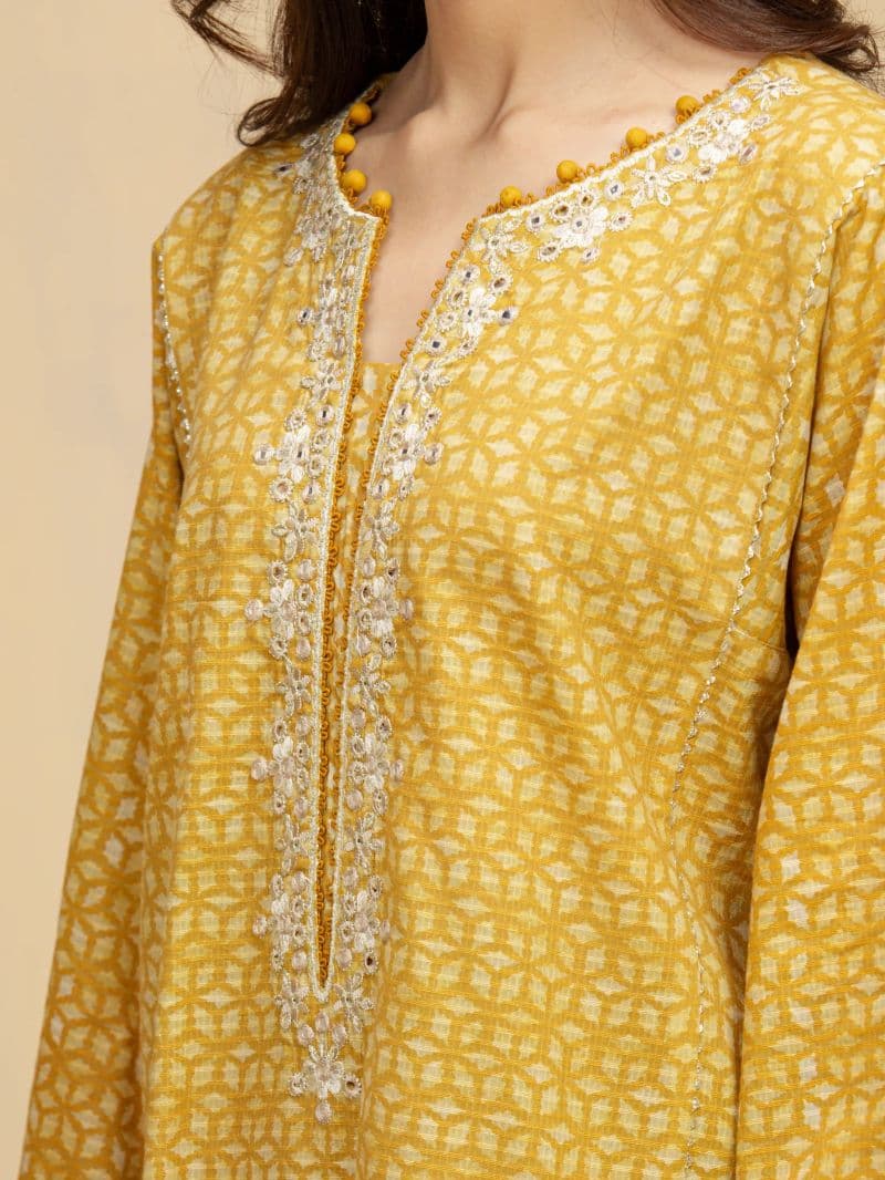 Embroidered Lawn Slub Suit - EWU5V1-31901-3P thumbnail