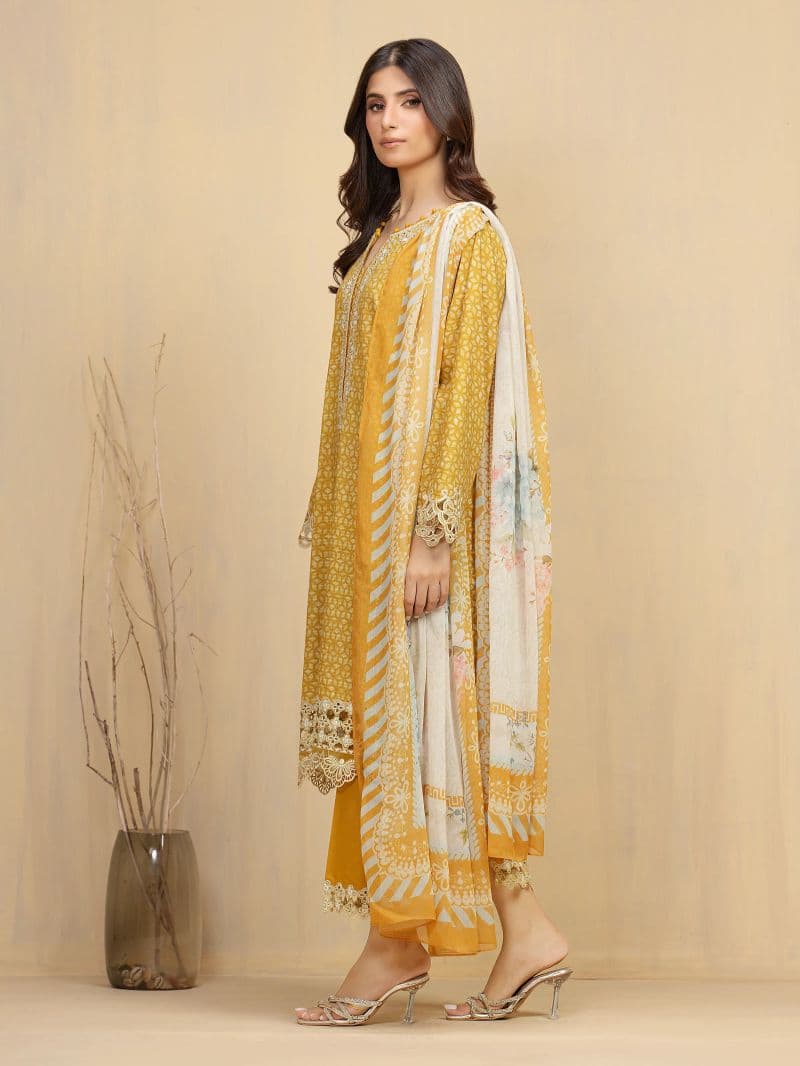Embroidered Lawn Slub Suit - EWU5V1-31901-3P thumbnail